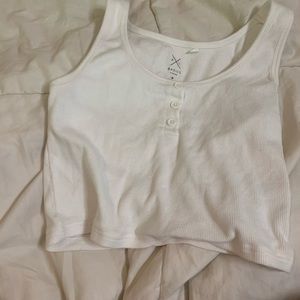 pacsun basics white crop top